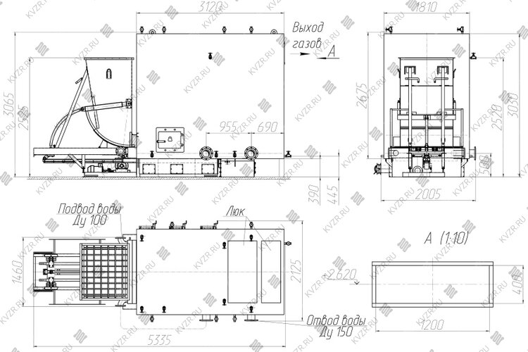 Котел КВм 3.0 с ТШПМ чертеж